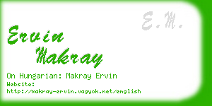 ervin makray business card